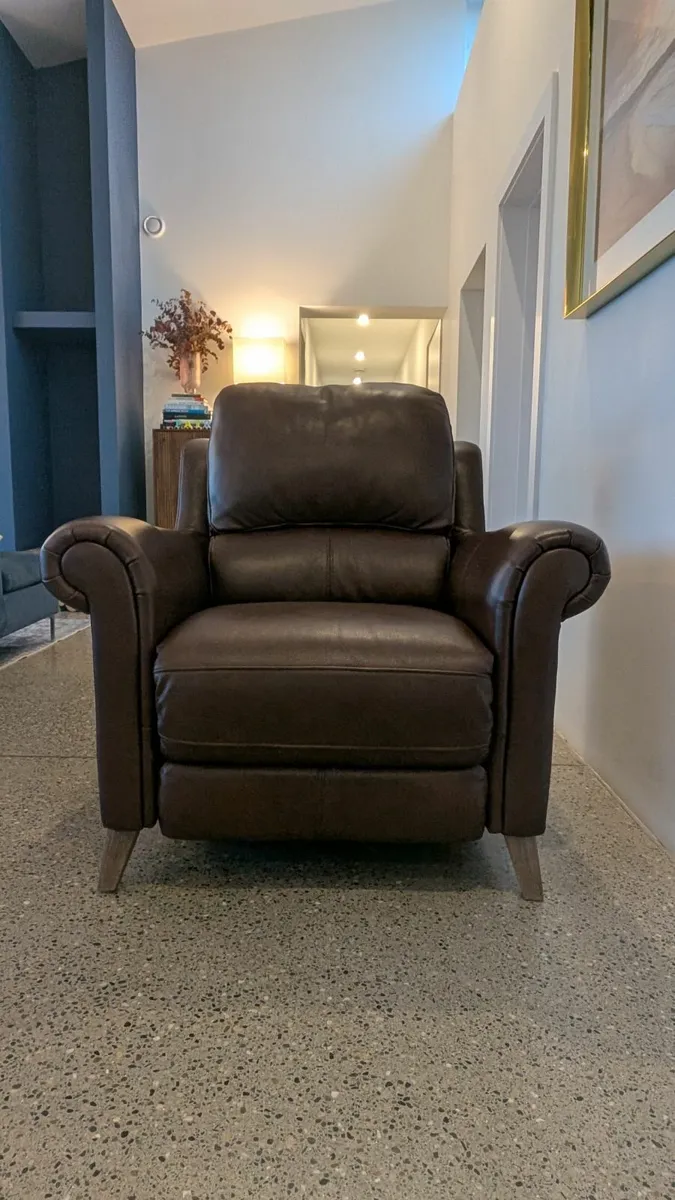 Leather Recliner Armchair For Sale - Image 3