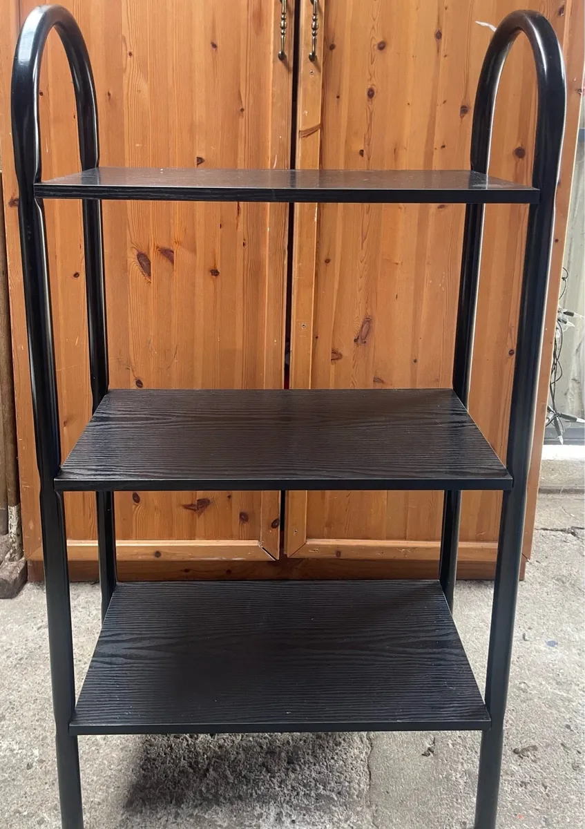 Black Metal/Wooden Bookshelf - Image 1