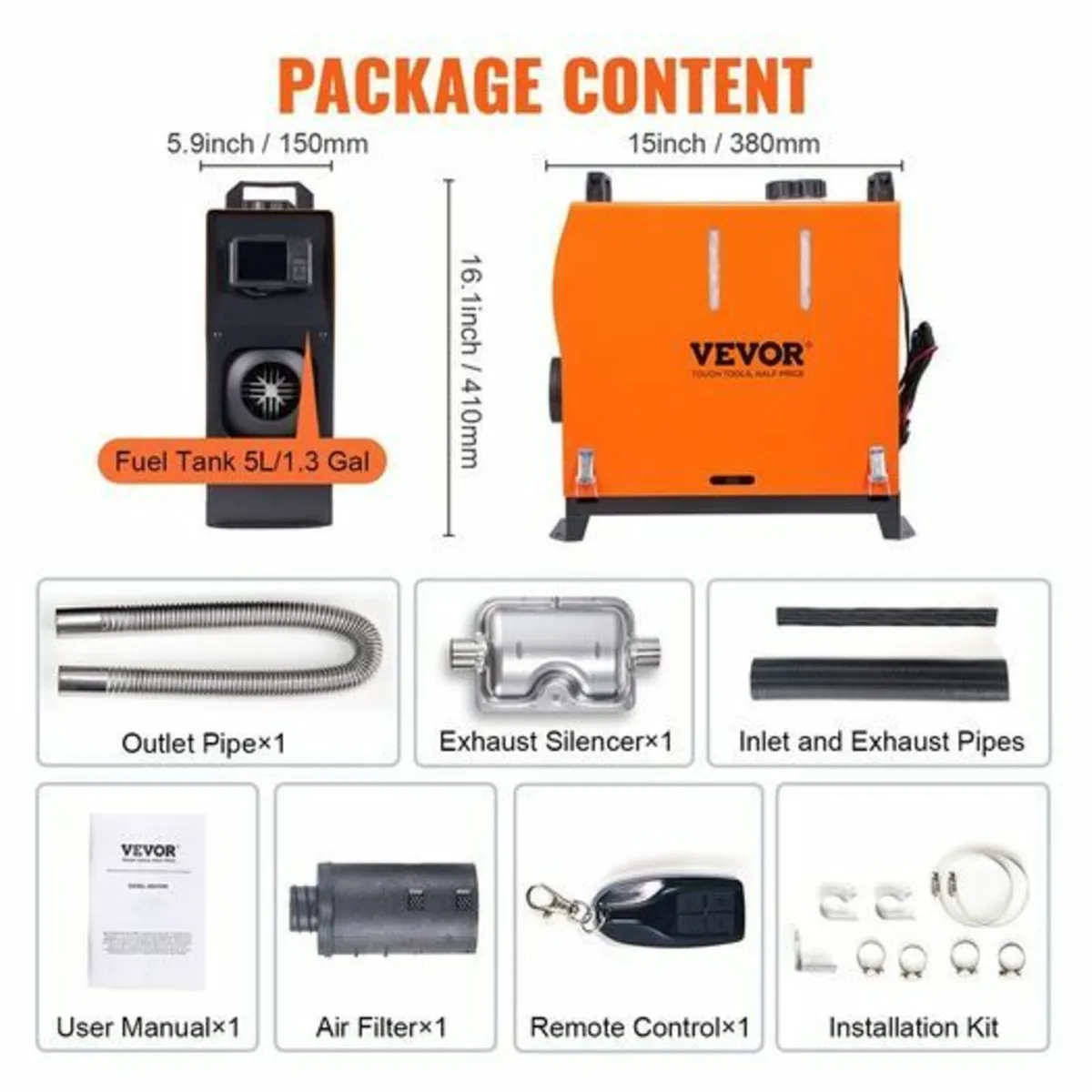 Upgraded Diesel Air Heater 12V 8KW Bluetooth App L - Image 2