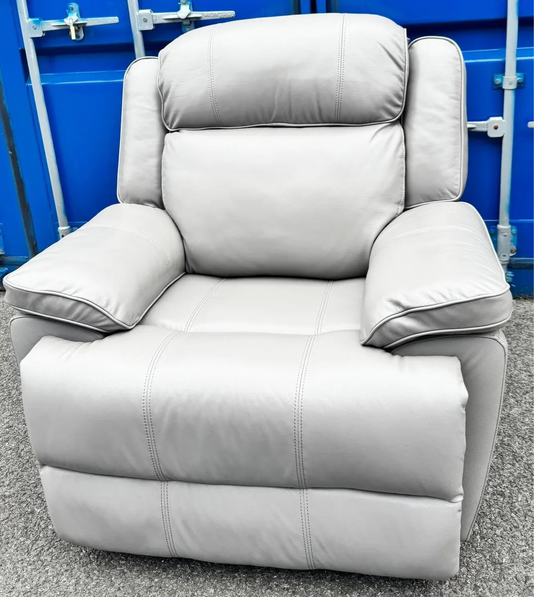 New Recliner, Rocking Sofa - Grey Leather - Image 1