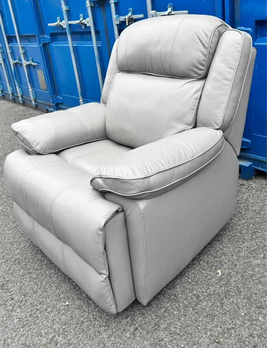 New Recliner, Rocking Sofa - Grey Leather - Image 3