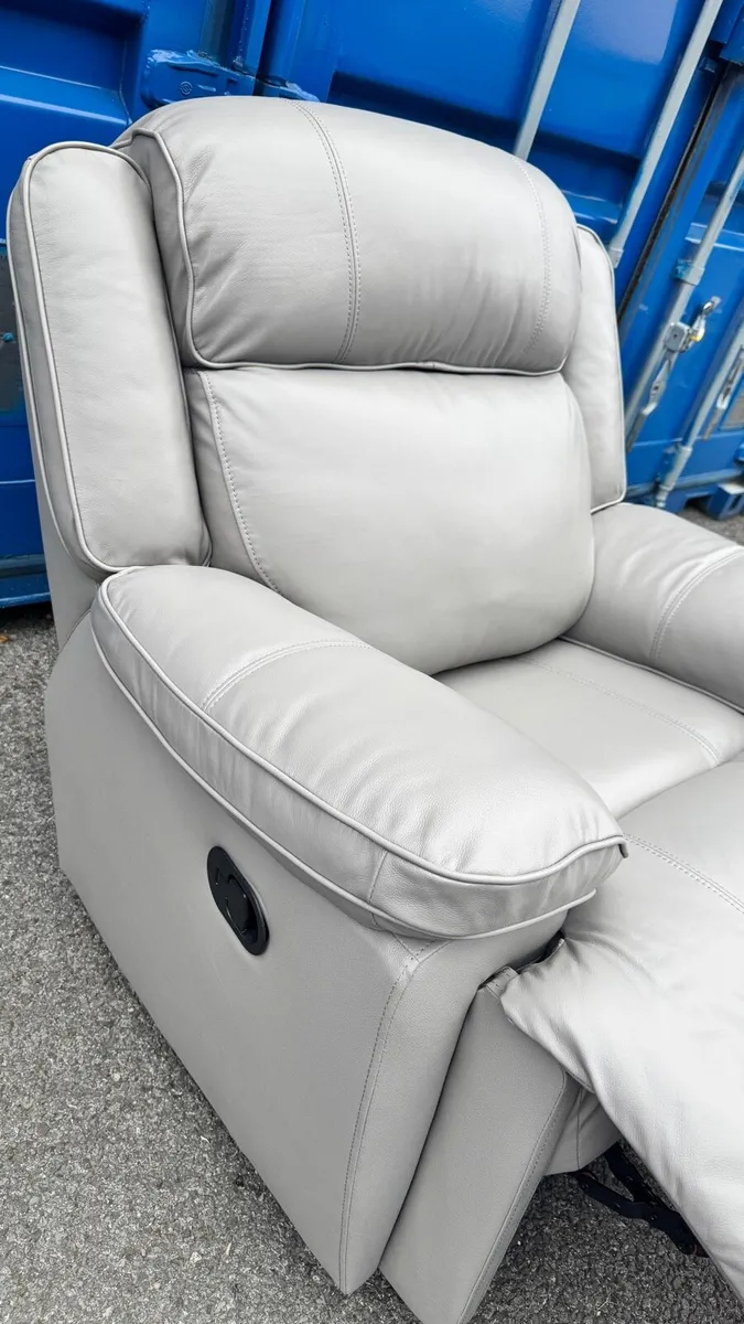 Soft Grey Italian Leather Sofa - Image 1