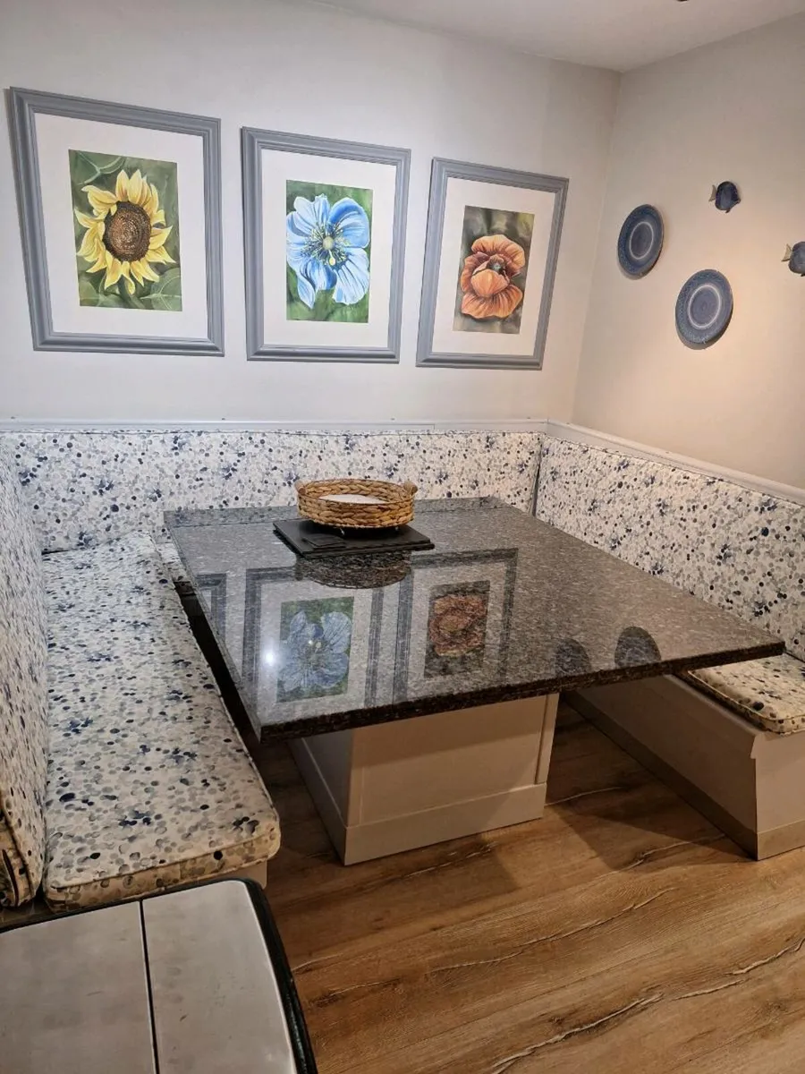 Granite Table, Benches+Storage for Kitchen Diner - Image 1