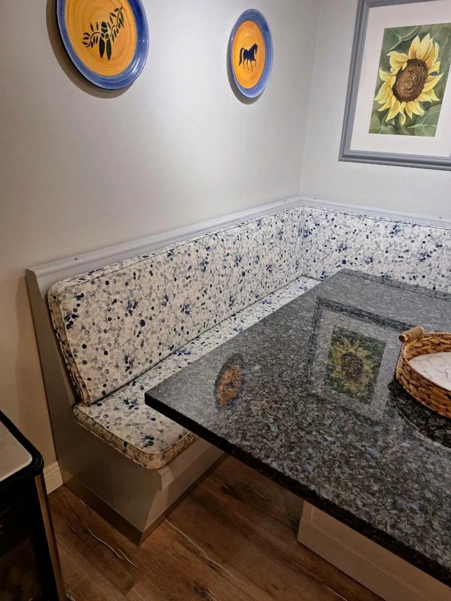 Granite Table, Benches+Storage for Kitchen Diner - Image 4
