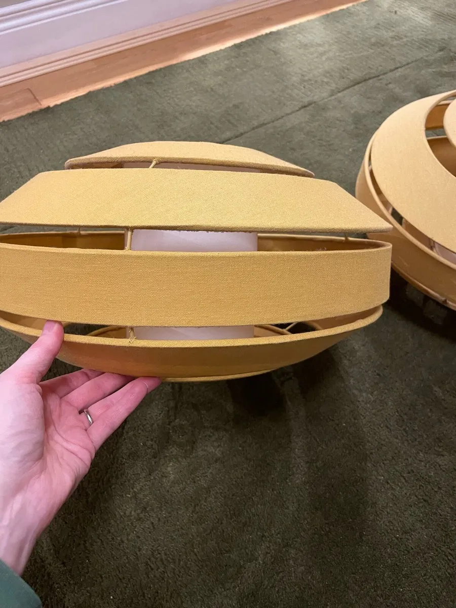 3 Ochre/Mustard Dunelm Light shades - Image 1