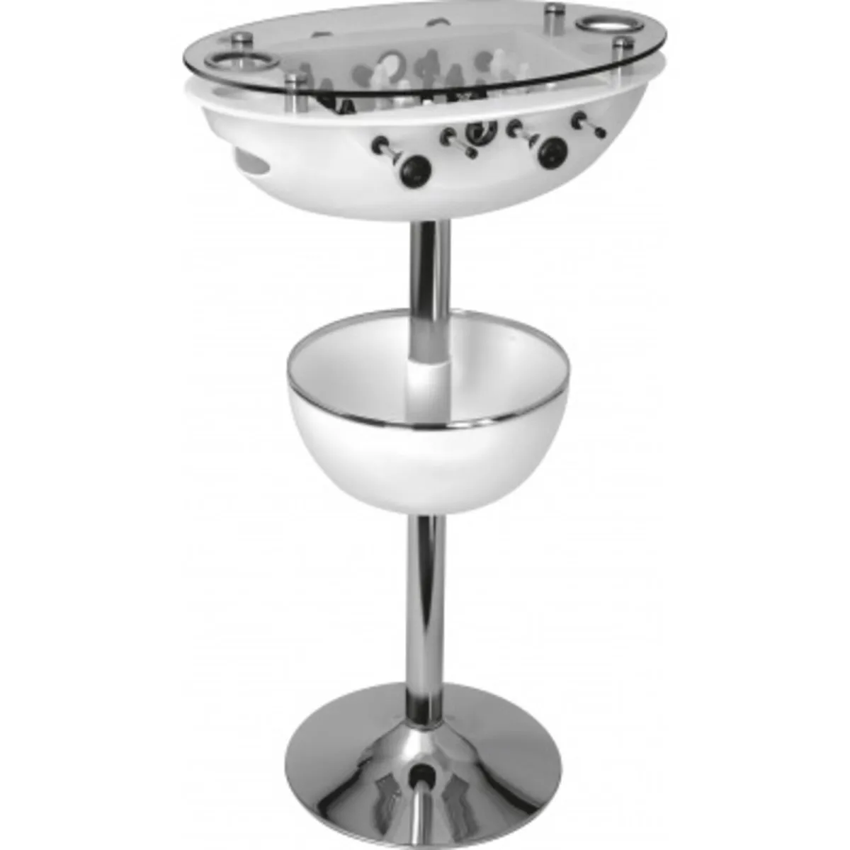 New White Foosball Tall Tables With Ice Bucket - Image 1