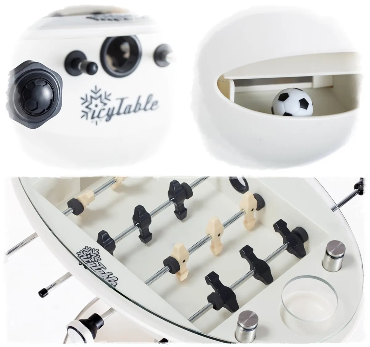 New White Foosball Tall Tables With Ice Bucket - Image 4