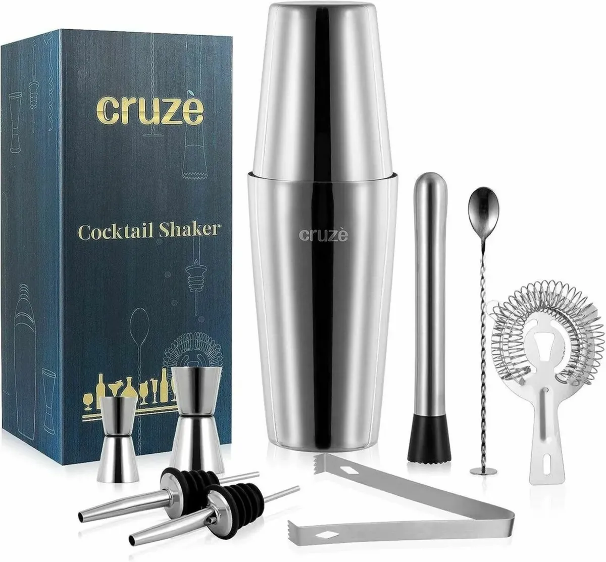 Cocktail Shaker Kit 9-Piece Set with Stand - Image 4