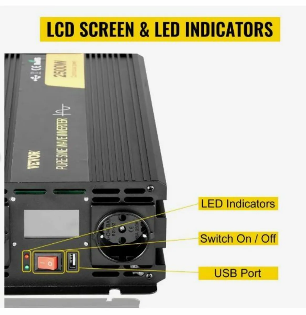 Pure Sine Wave Inverter 2500W Power Inverter - Image 4