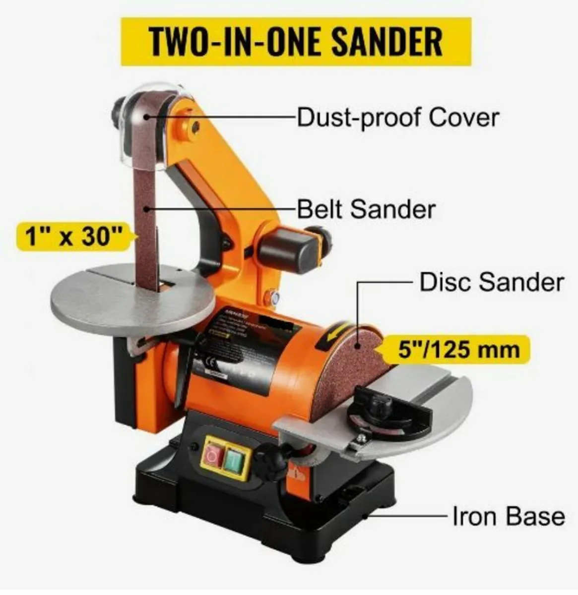 Electric Belt Grinder Sander 300W - Image 2