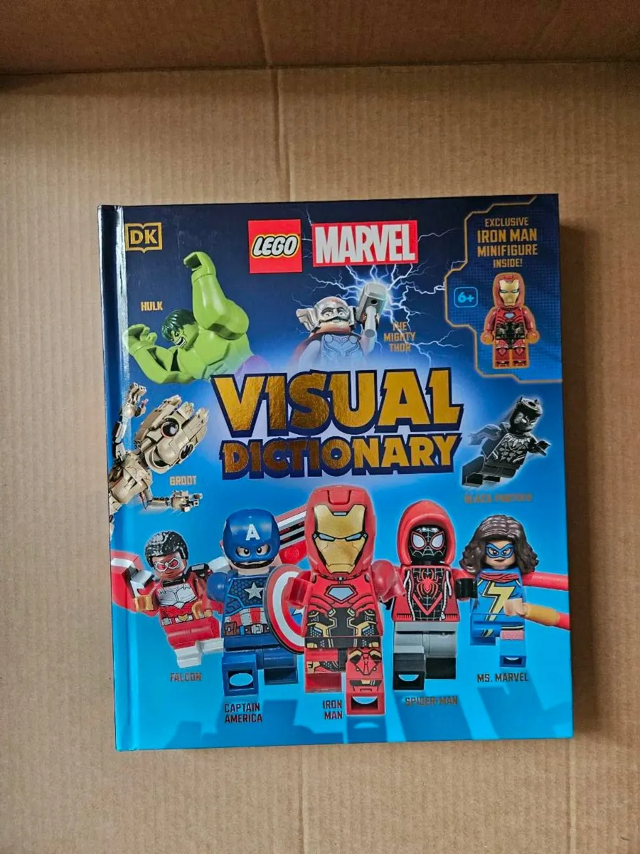 Lego dictionary hard cover, includdin iron man
