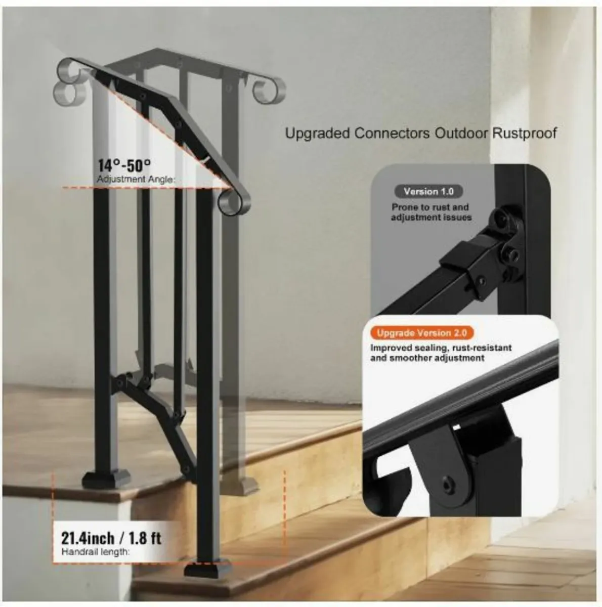 Handrails for Outdoor Steps, 1-2 Step - Image 2