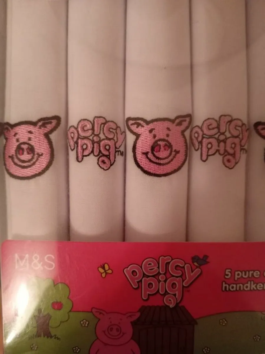 Percy Pig 5 Pure Cotton Handkerchiefs – M&S Brand - Image 4