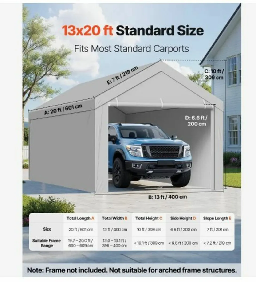 Carport Replacement Canopy, 6 x 4 m - Image 2