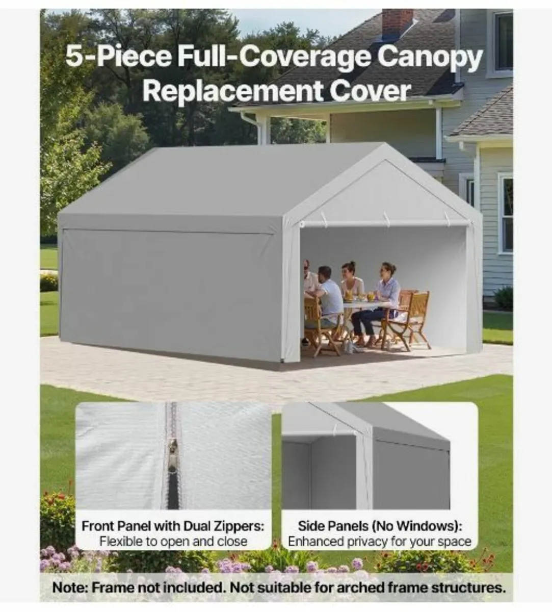 Carport Replacement Canopy, 6 x 4 m - Image 3