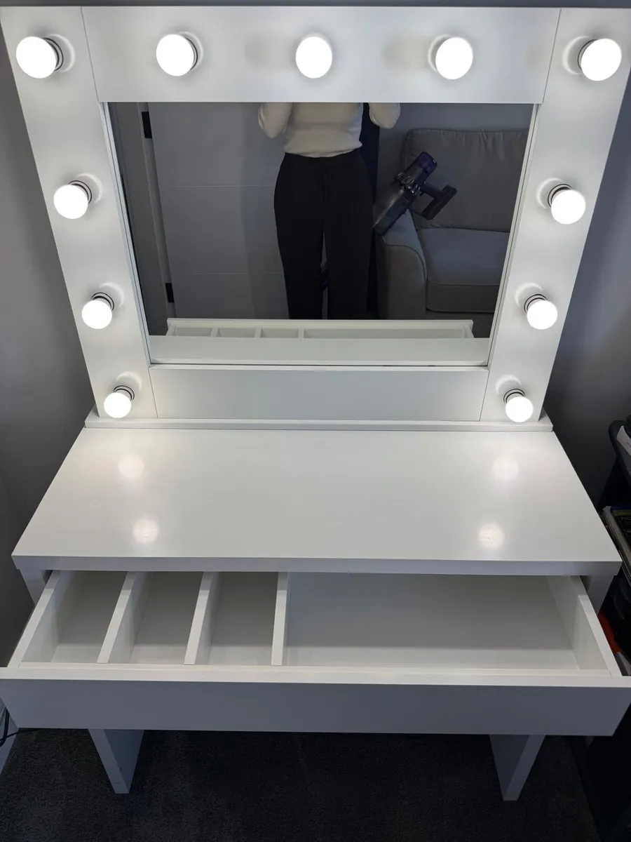 Vanity Makeup Dressing Table with LED Lights White - Image 1