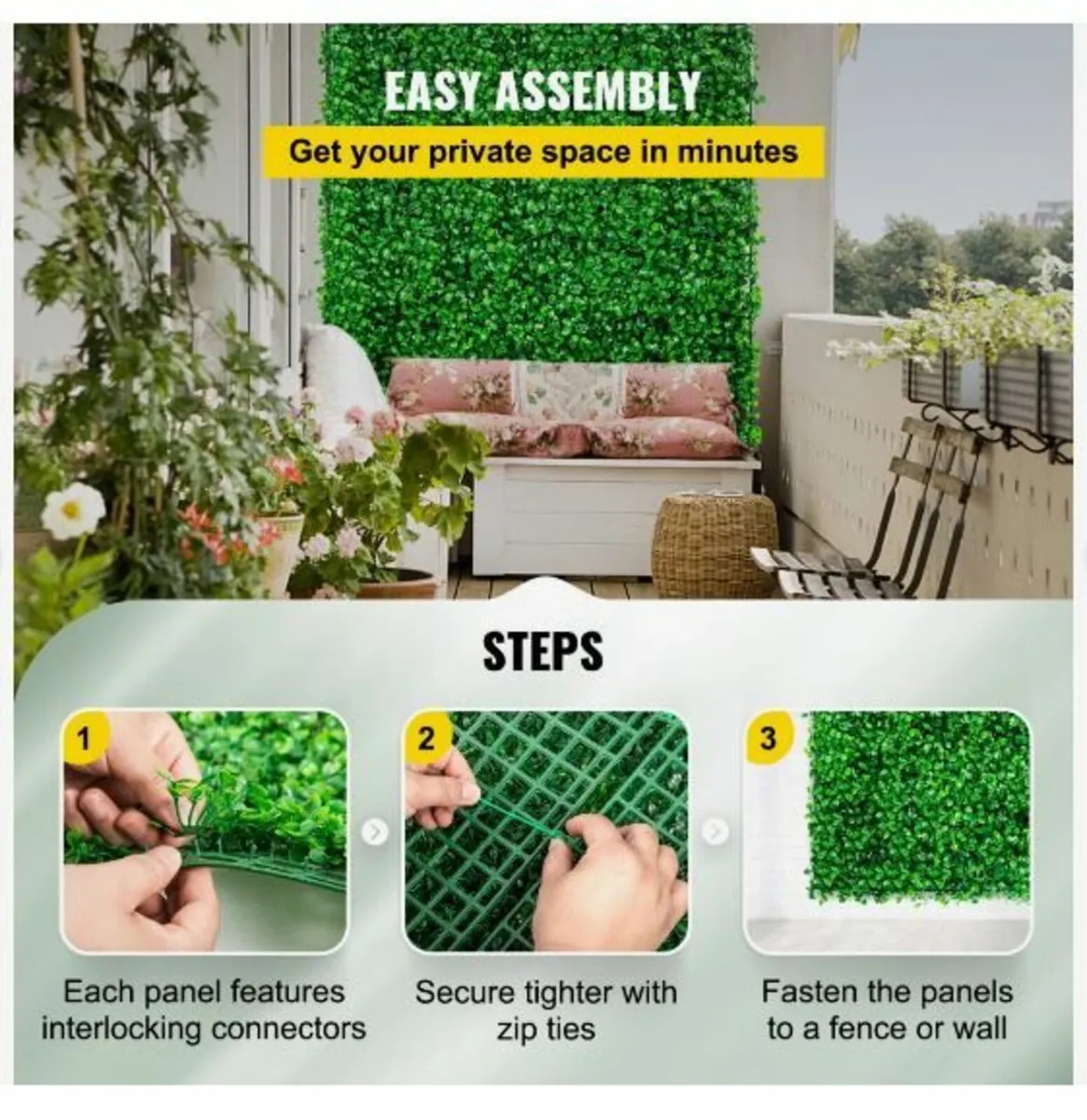 Artificial Boxwood Panel UV 6pcs Boxwood - Image 4
