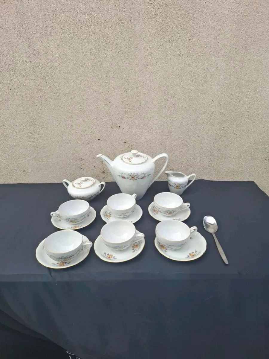 China floral tea set with cups