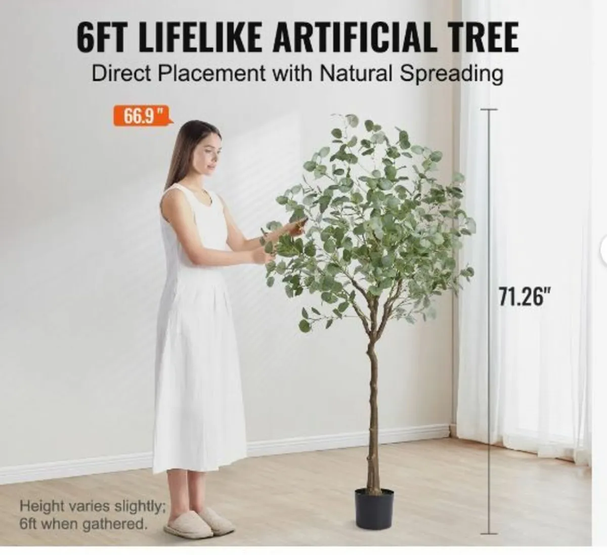 Artificial Eucalyptus Tree, 1.8 m Tall Faux Plant - Image 2