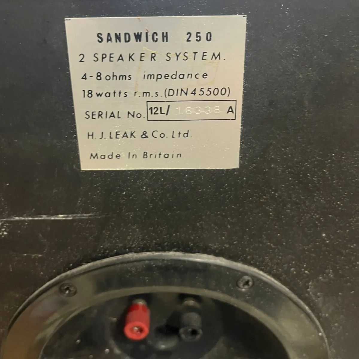 Pair of Vintage LEAK Sandwich 250 Speakers - Image 2