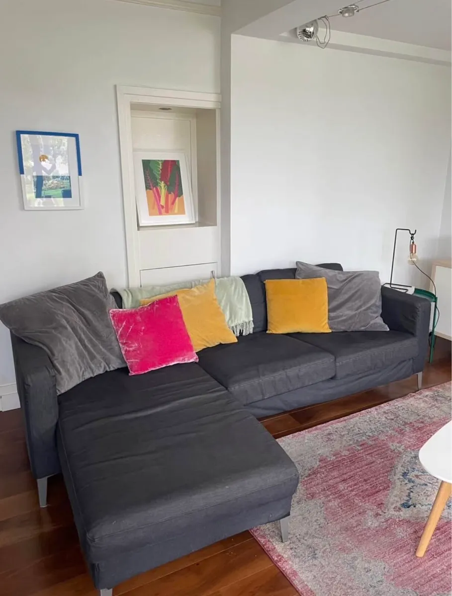 Grey L-shaped sofa from Ikea - Image 1