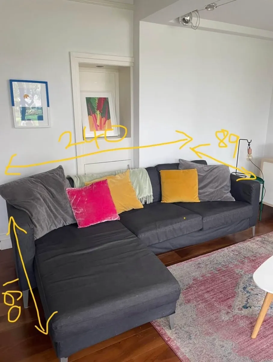 Grey L-shaped sofa from Ikea - Image 4