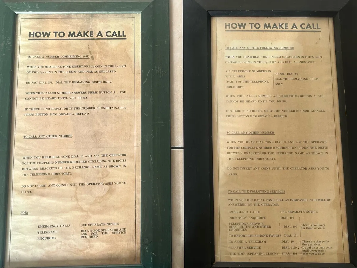 Vintage AB Payphone Notices - Image 1