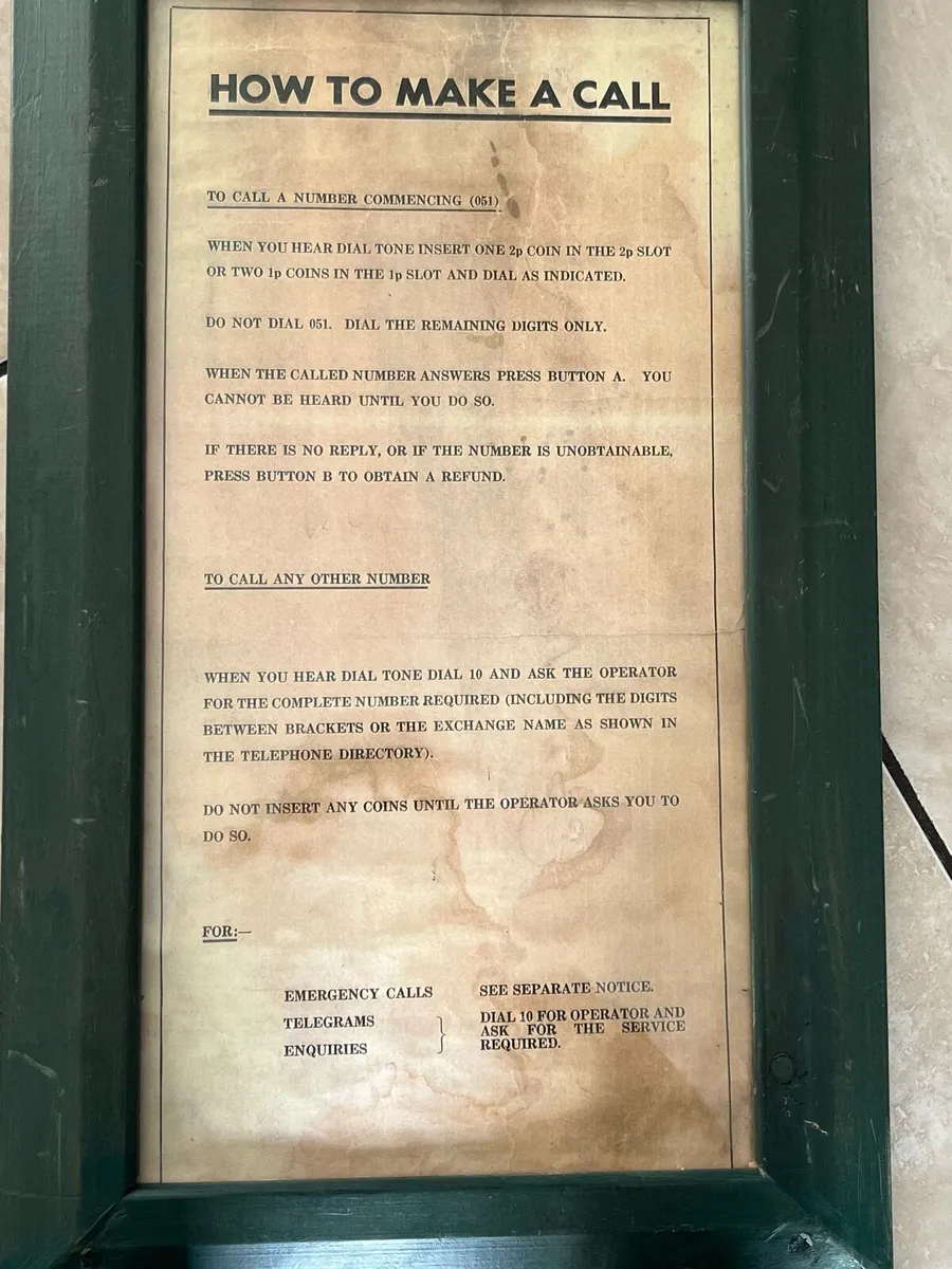 Vintage AB Payphone Notices - Image 3