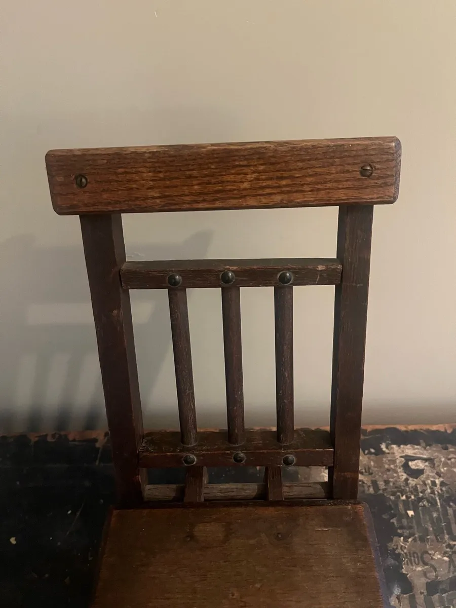 Antique 19th C Oak Apprentice Folding Chair - Image 4
