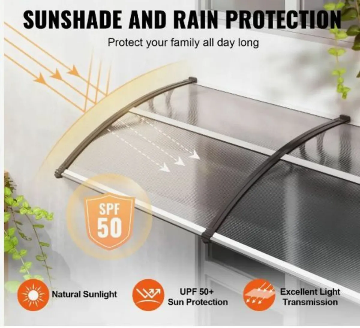 Window Door Awning Canopy 101.6 x 203.2 cm - Image 2