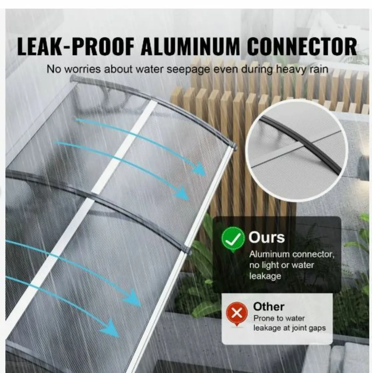 Window Door Awning Canopy 101.6 x 203.2 cm - Image 3