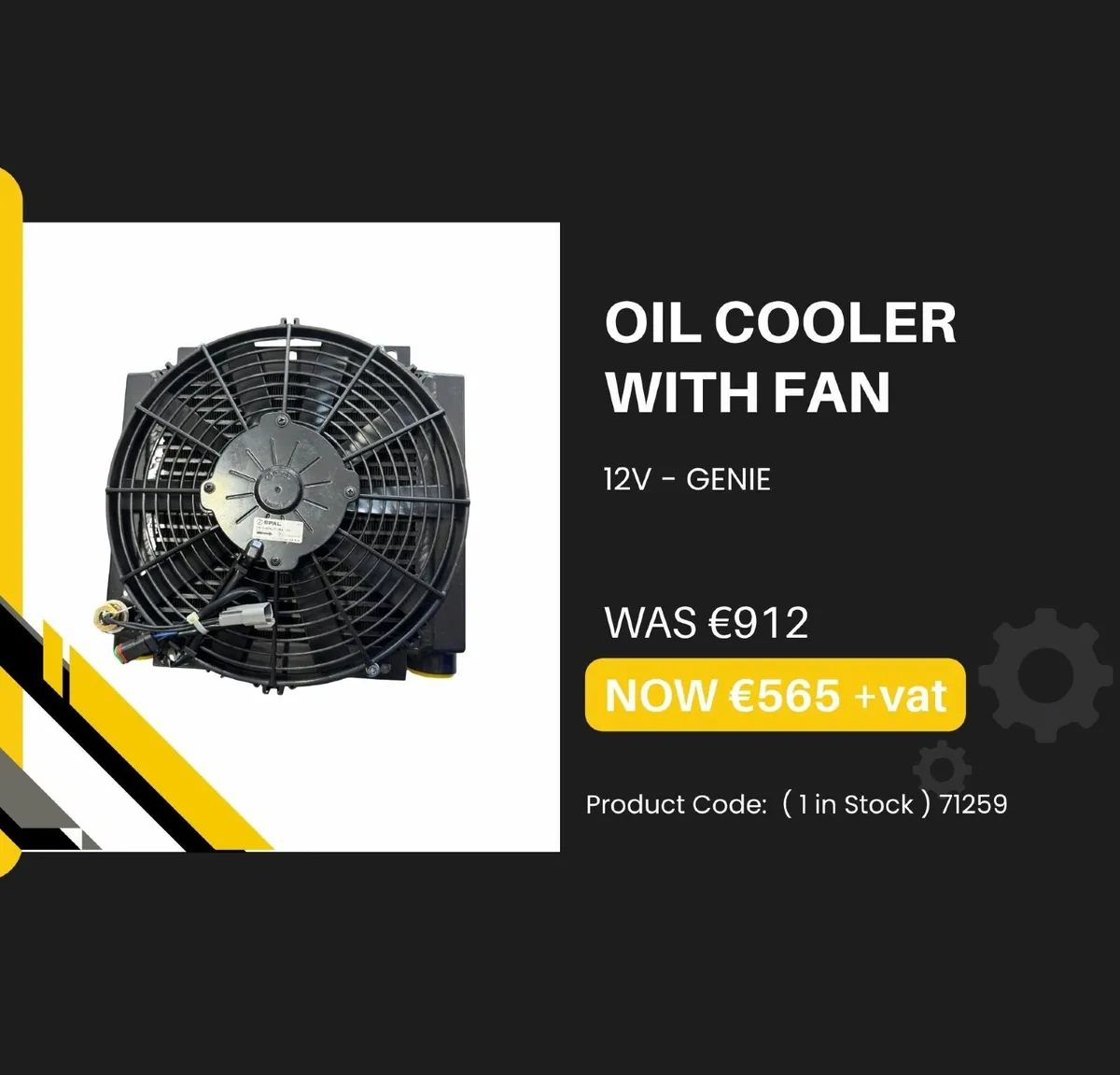 GENIE OIL COOLER WITH FAN 12V