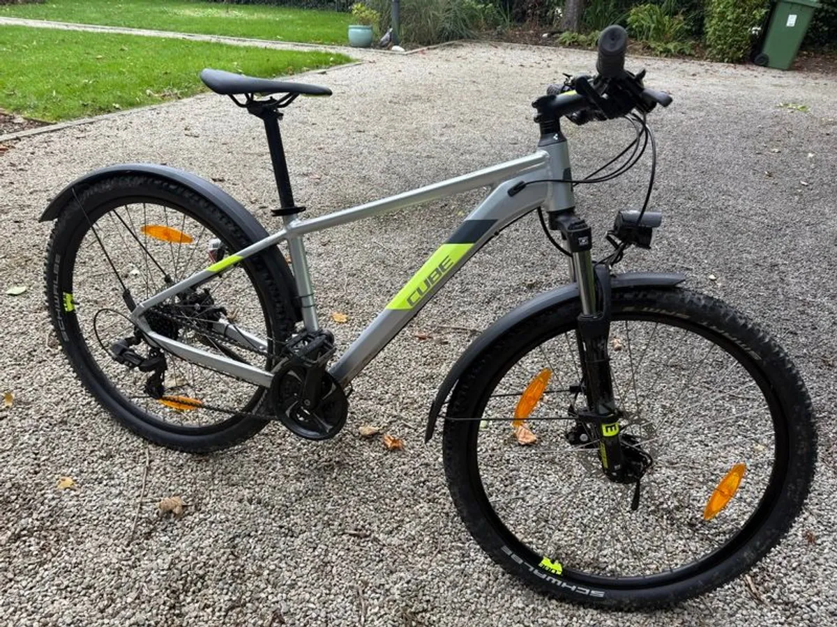 Cube Aim Allroad Mountain Bike Silver/Yellow Size S - Image 1