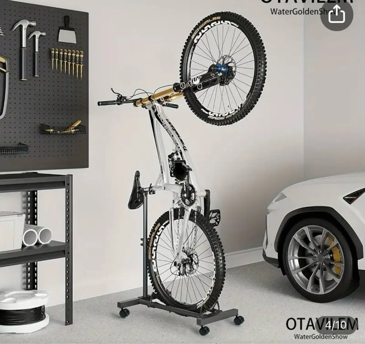 Vertical Bicycle Stand with Wheels - Image 1