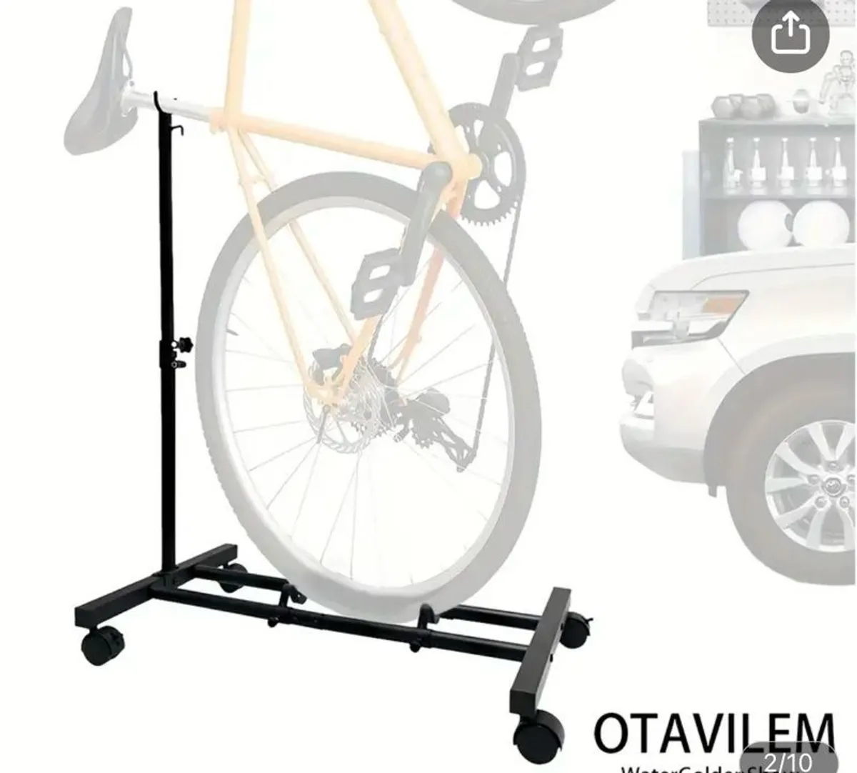 Vertical Bicycle Stand with Wheels - Image 2