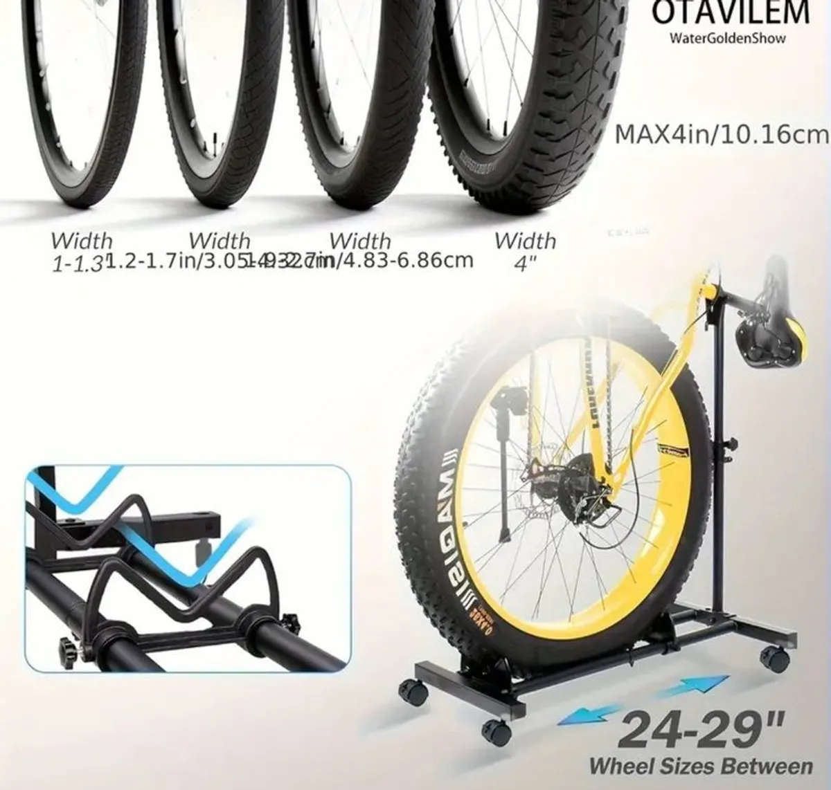 Vertical Bicycle Stand with Wheels - Image 4