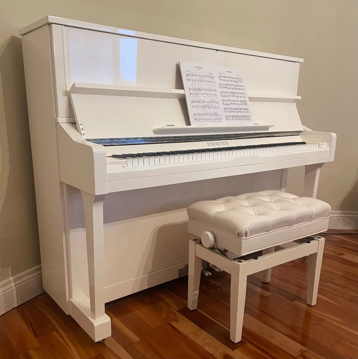 Eisenstein SU 121 Upright Piano - Polished White - Image 1