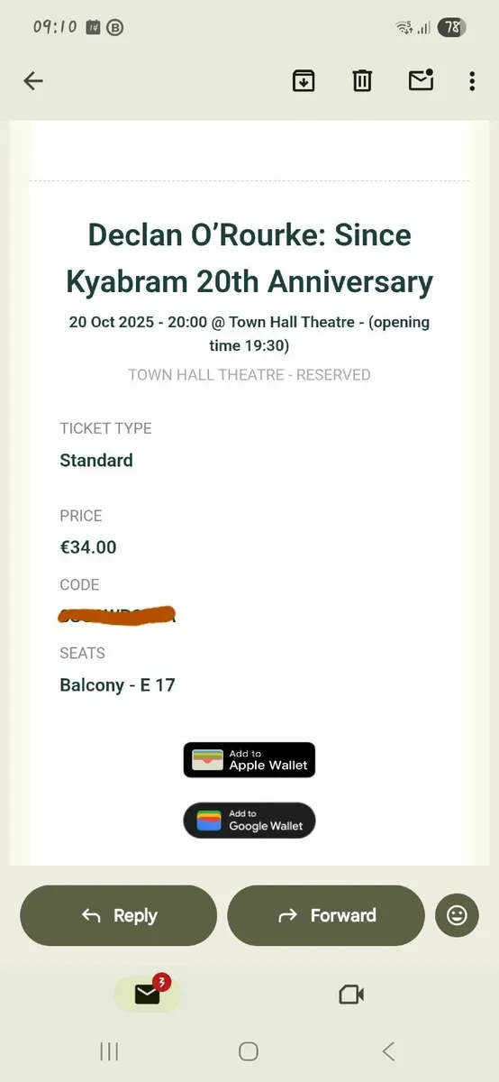 Concert tickets