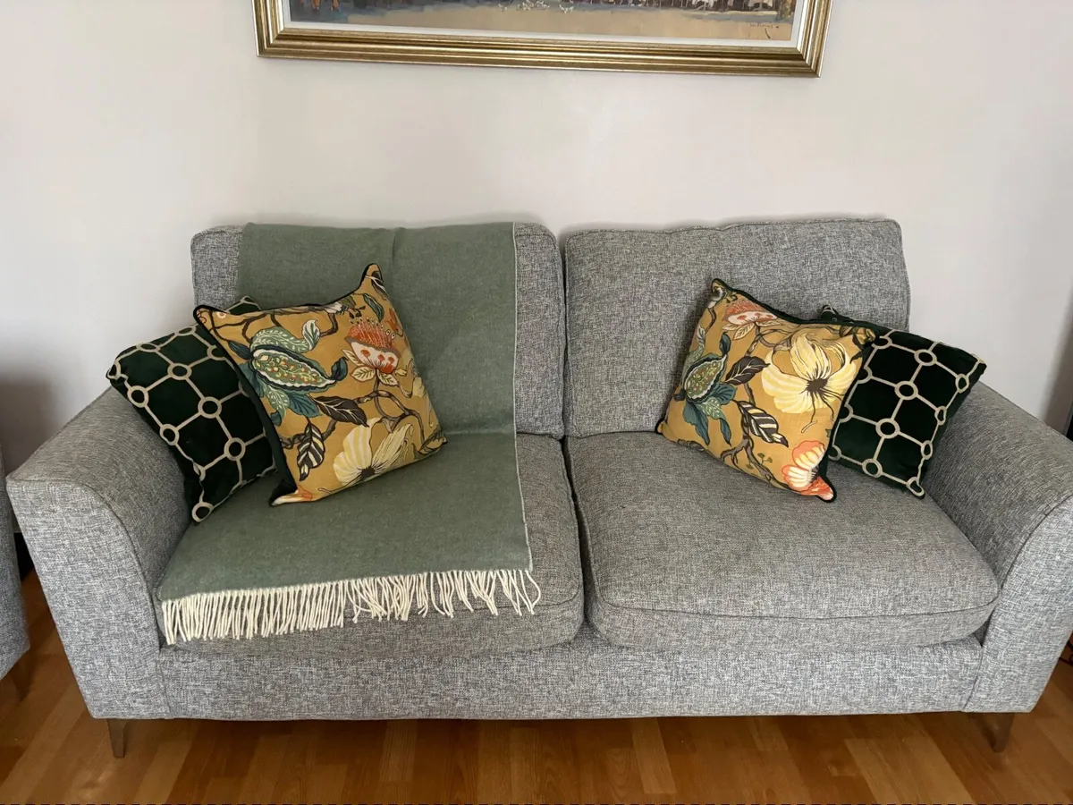 Three seater and two seater grey couch set - Image 1