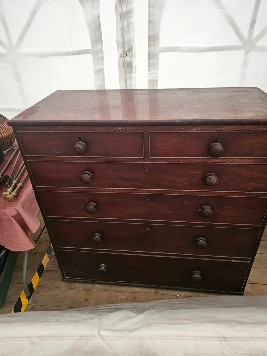 Antique mahogany 2 over 4 chest of drawers - Image 2