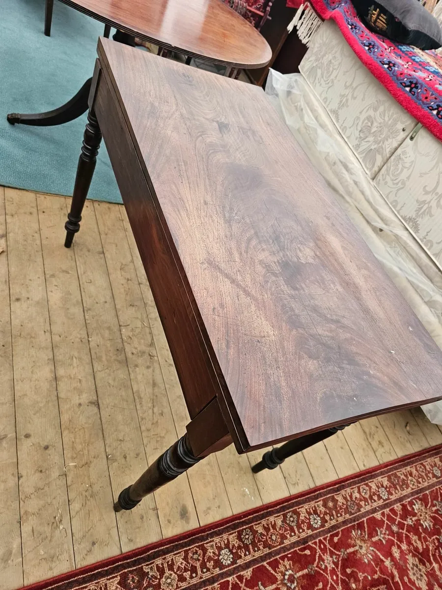 Antique mahogany turn over leaf tea table - Image 2