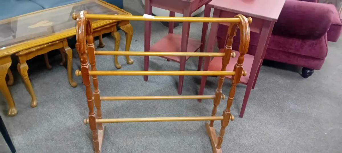 Vintage Wooden Towel Rail