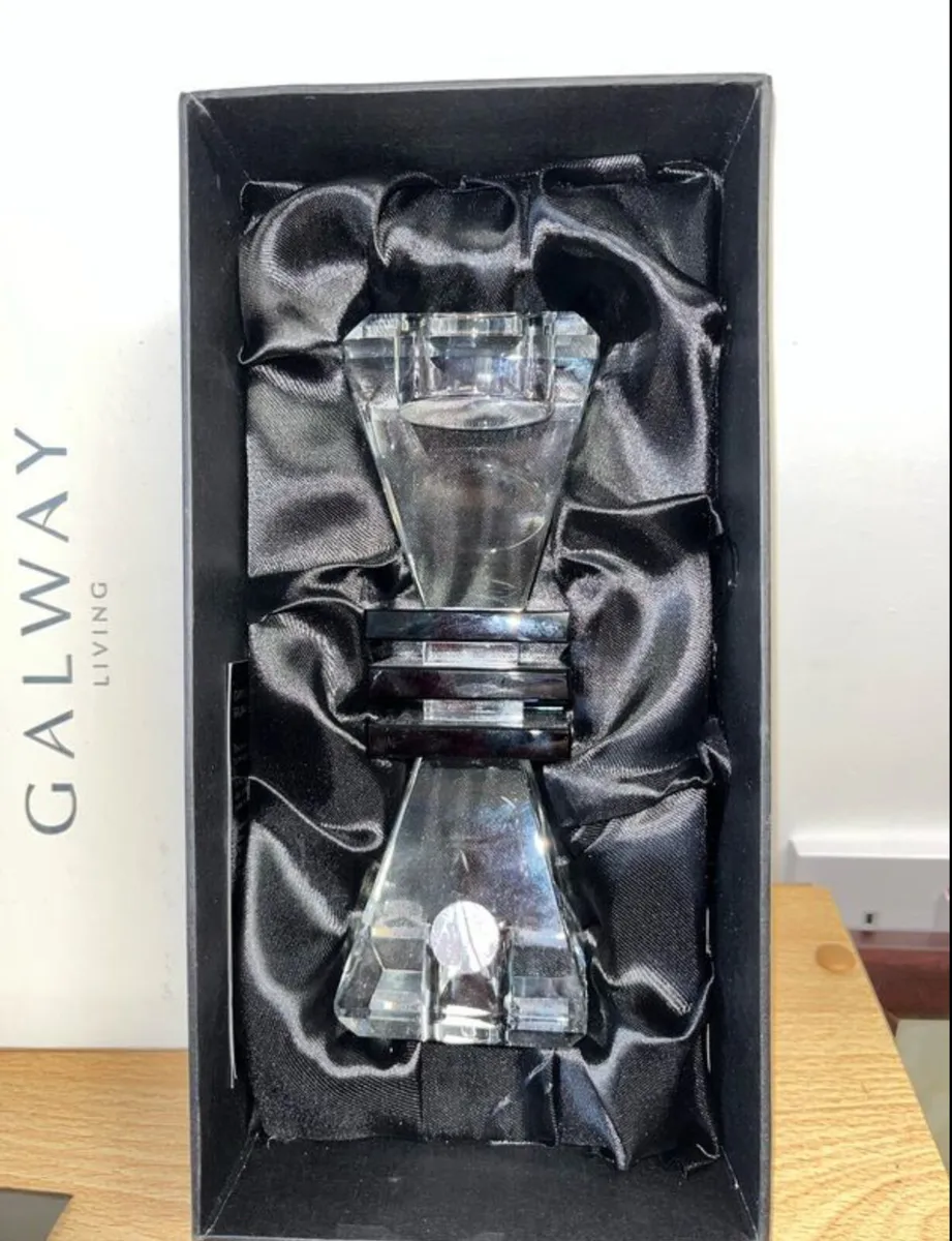 Pair of Galway Crystal 7 inch Deco candle holders - Image 3