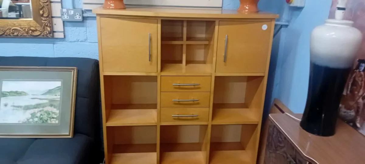 Modern 4ft Square Beech Media Unit