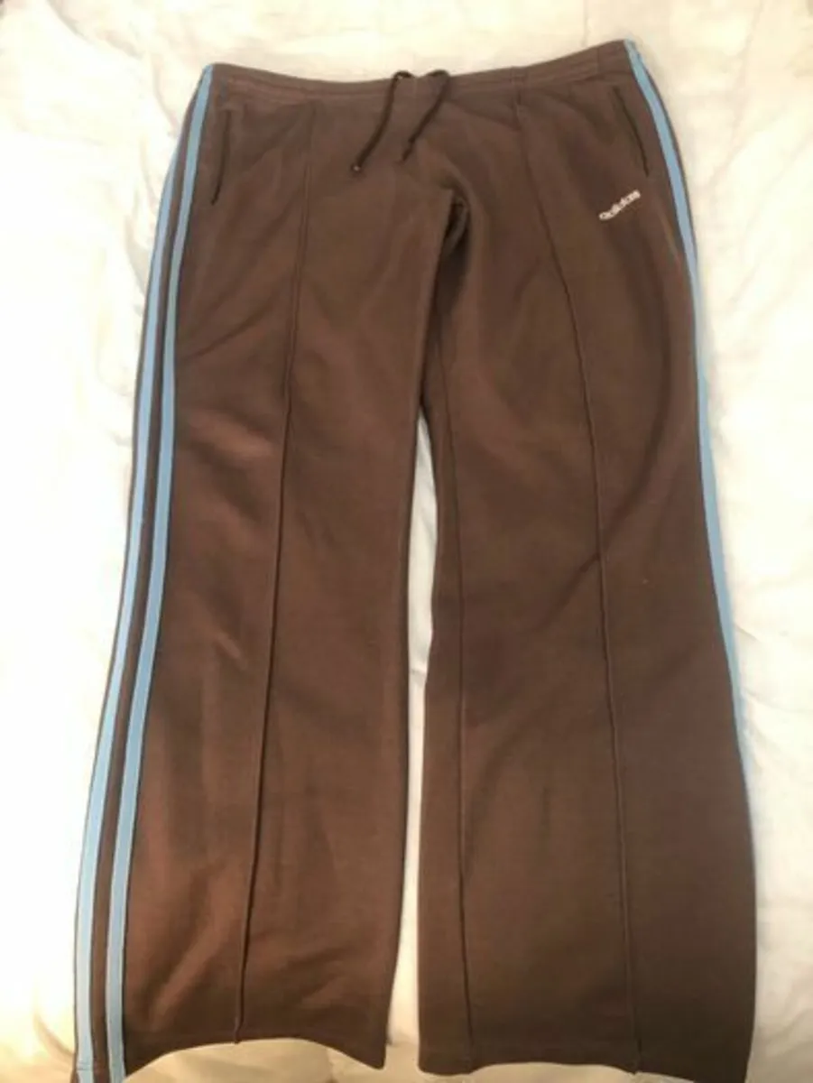 1980s track bottoms 3 Blue stripes Adidas - Image 1
