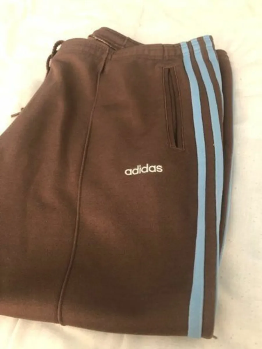 1980s track bottoms 3 Blue stripes Adidas - Image 2