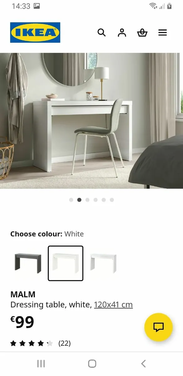 IKEA malm dressing table with glass top - Image 2