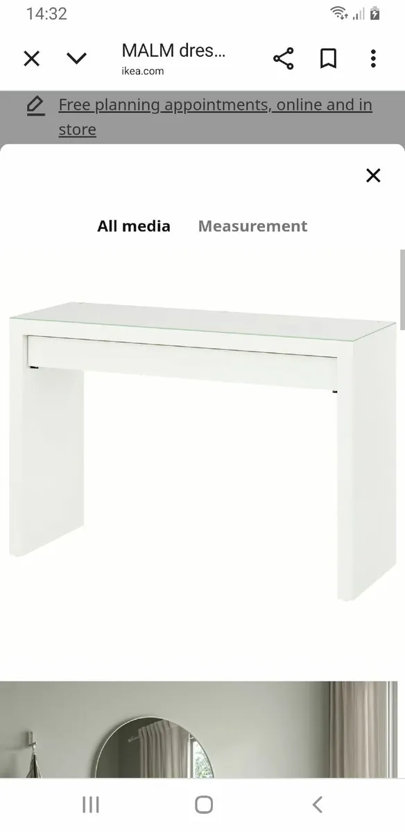 IKEA malm dressing table with glass top - Image 4