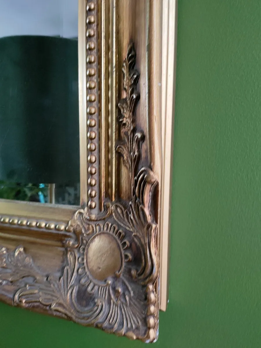 Antique Gold Framed Bevelled Mirror - Image 3