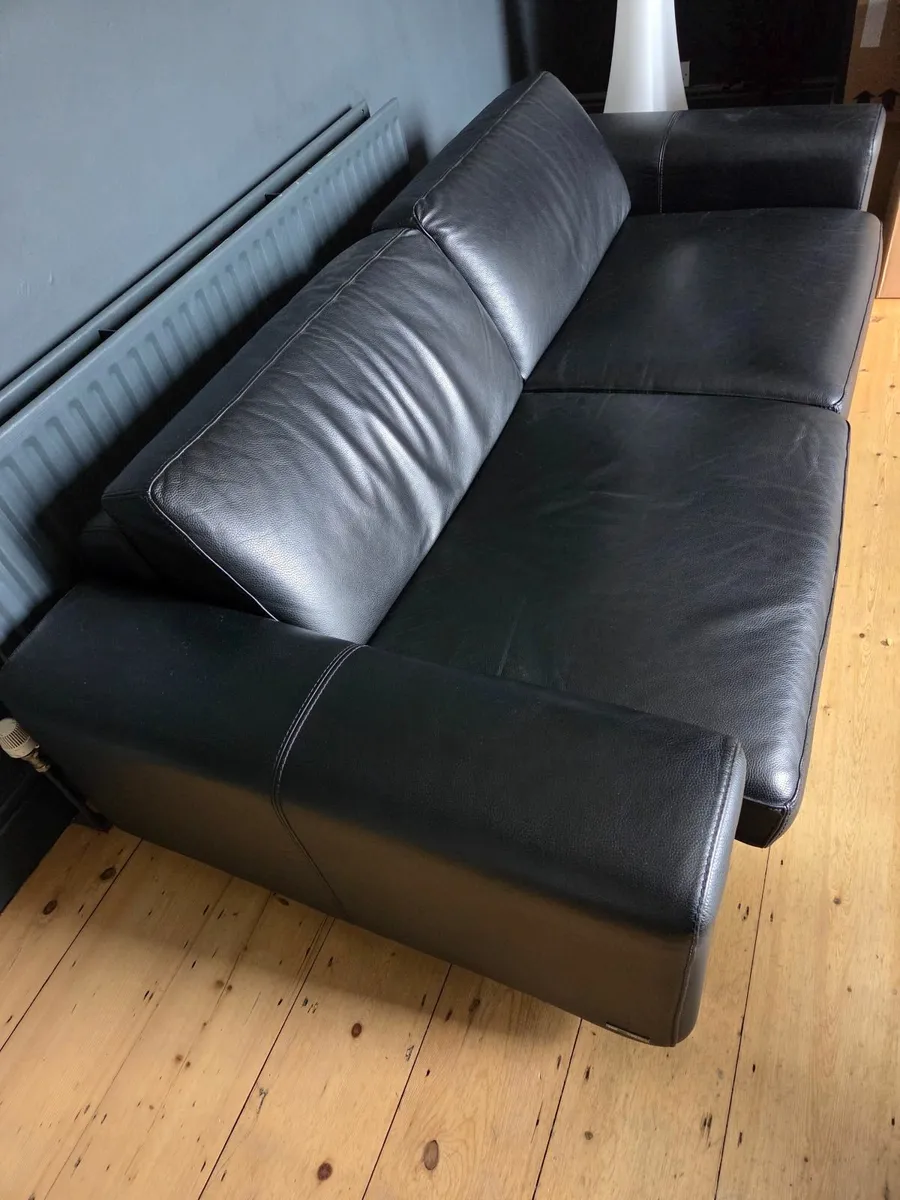 Roche Bobois Leather Sofas (Set of 2), black - Image 4